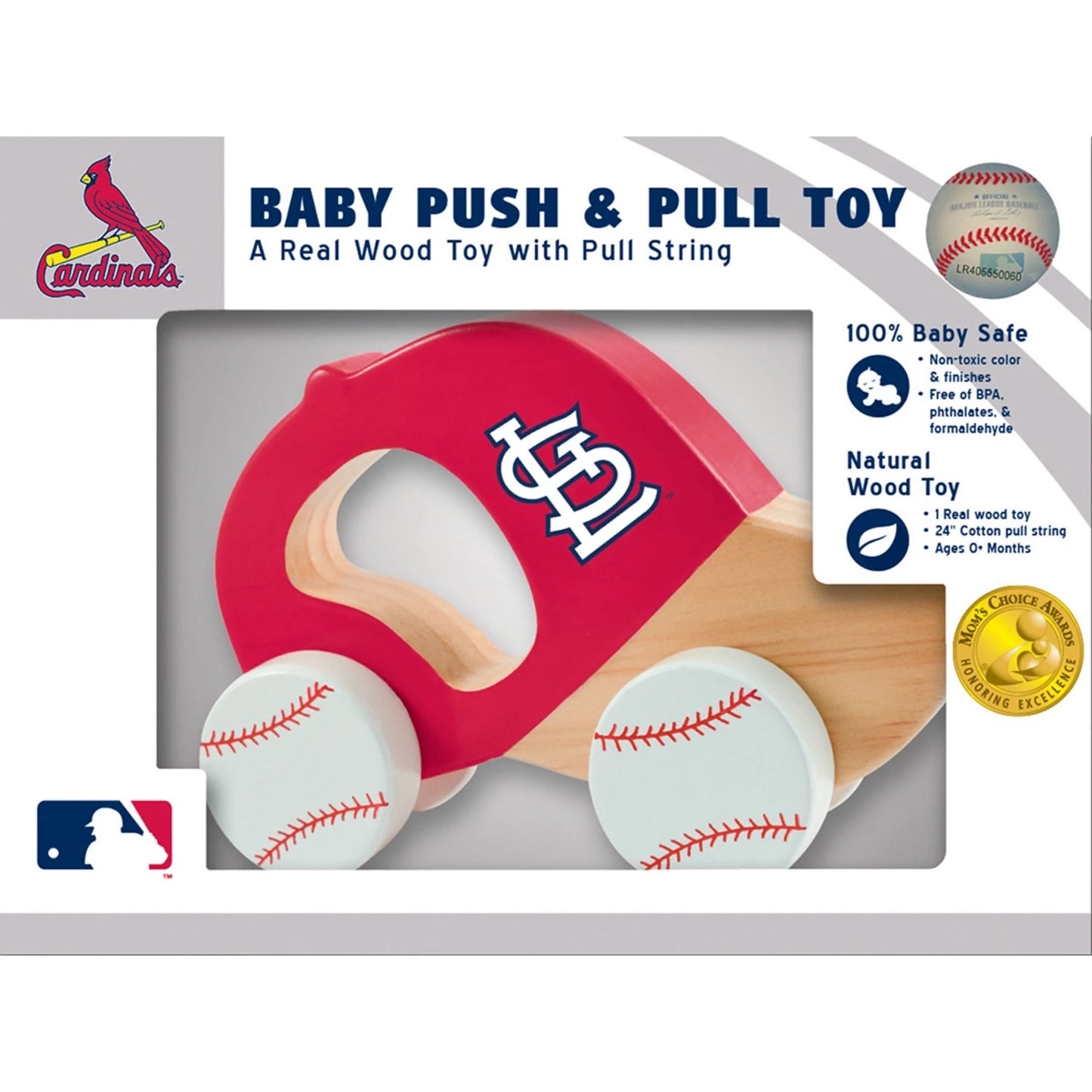 Baby Fanatics - St. Louis Cardinals MLB Wood Push & Pull Baby Toy