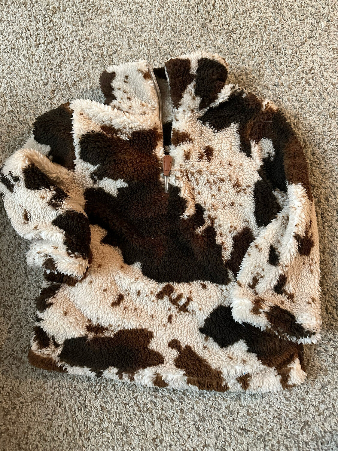 Cow Print Sherpa Jacket