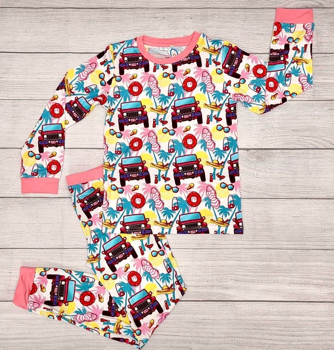 Let's Go Party Bamboo Long Sleeve Two Piece Pajama Set