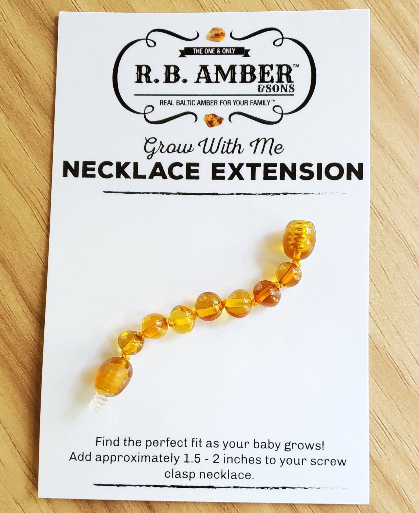 Honey Baltic Amber Jewelry Extender