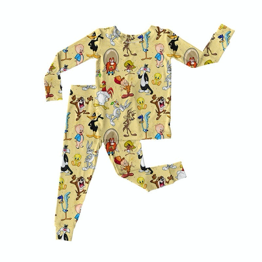 Looney Bamboo Long Sleeve Two Piece Pajama Set