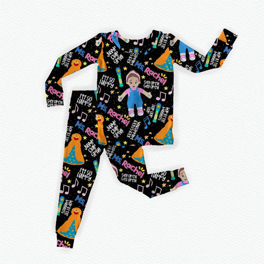 Ms. Rachel & Herbie Bamboo Long Sleeve Two Piece Pajama Set