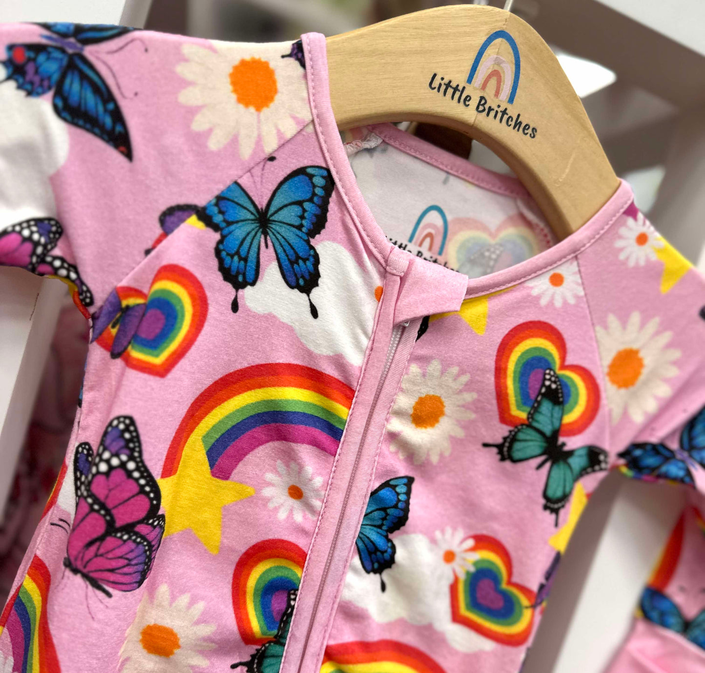 Butterflies & Rainbows Bamboo Zippy Pajamas