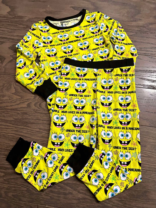 Spongebob Bamboo Long Sleeve Two Piece Pajama Set