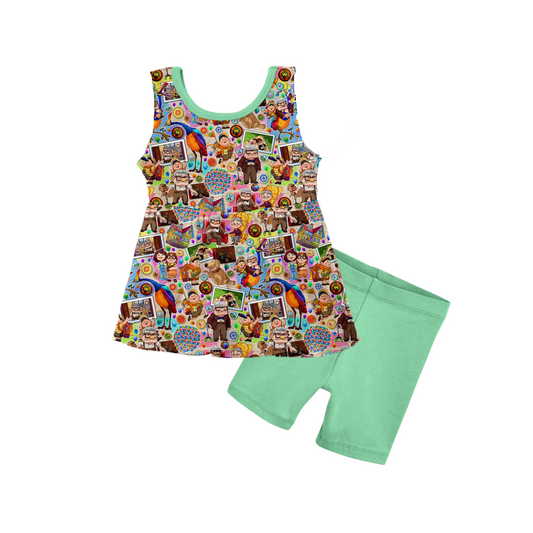 Adventure Awaits Tank Peplum & Biker Shorts Set