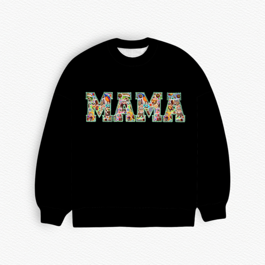 Adventure Awaits MAMA Embroidered French Terry Bamboo Adult Sweatshirt