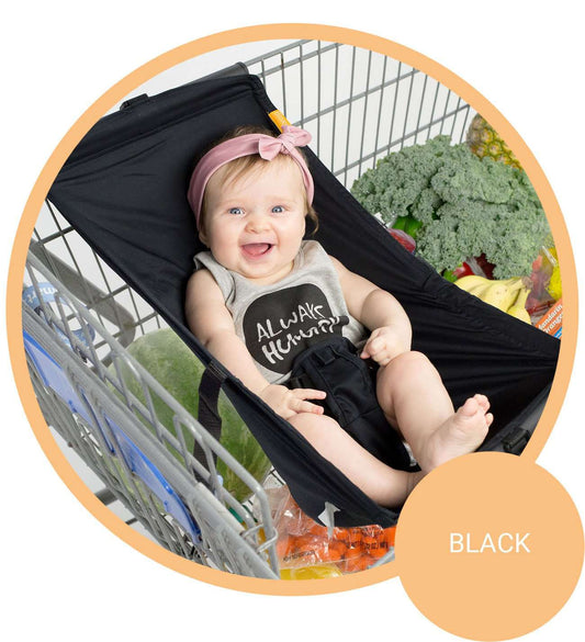 Baby Shopping Cart Hammock - Black Fabric