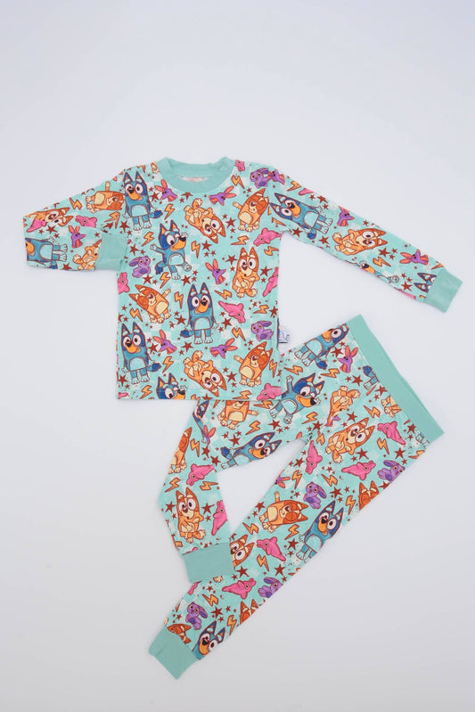 Heeler Lightning Long Sleeve Two Piece Pajama Set