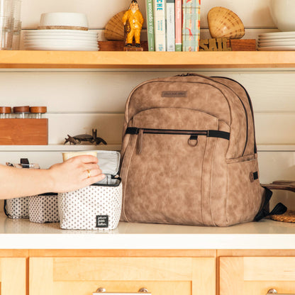 2-in-1 Provisions Backpack in Brioche Faux Leatherette