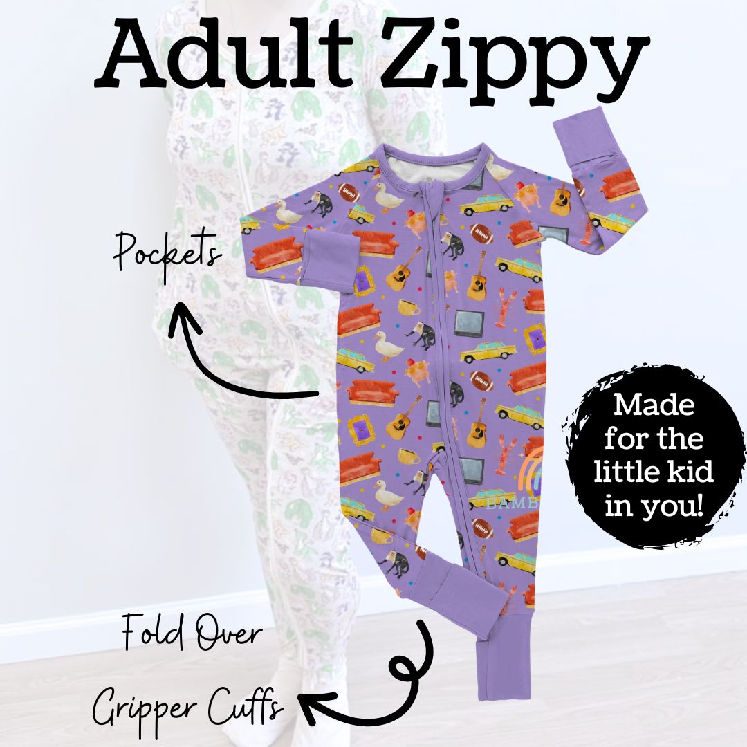 I'll Be There For You Adult Bamboo Zippy Pajamas