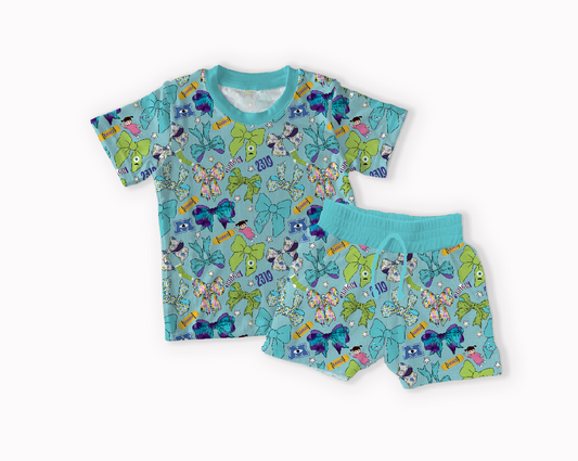 Monster Bows Bamboo Tee & Jogger Short Set