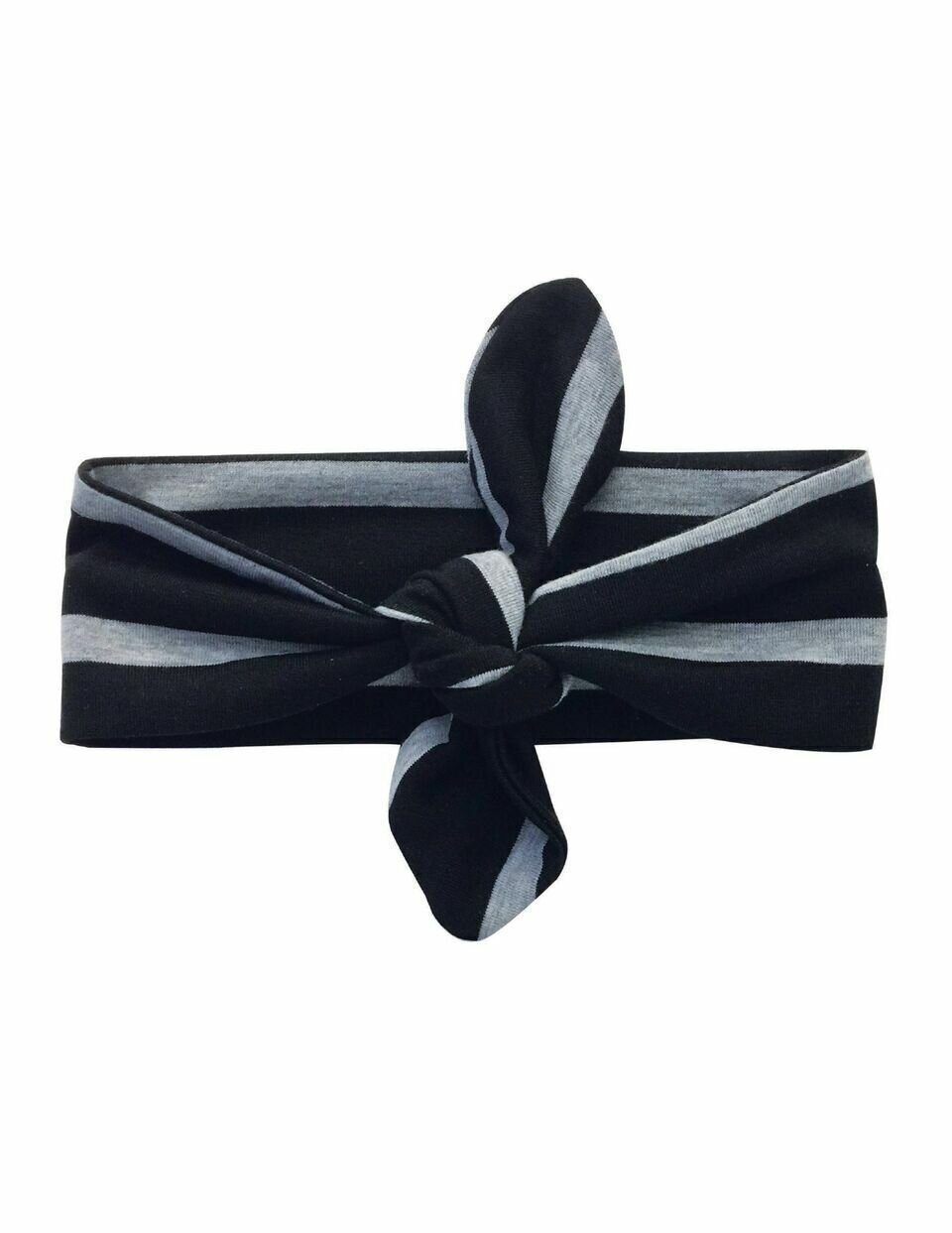 Itzy Ritzy Top Knot Headband for baby girl - Platinum Black & Gray