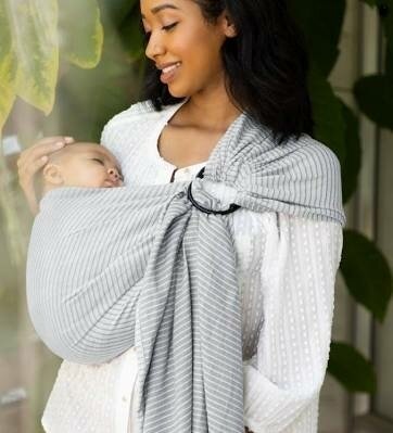 Moby Wrap Ring Sling Baby Carrier - Silver Streak