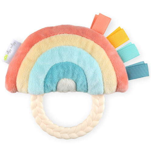 Rainbow Ritzy Rattle Pal™ Plush Rattle Pal with Teether - Itzy Ritzy silicone baby infant teething toy rattle