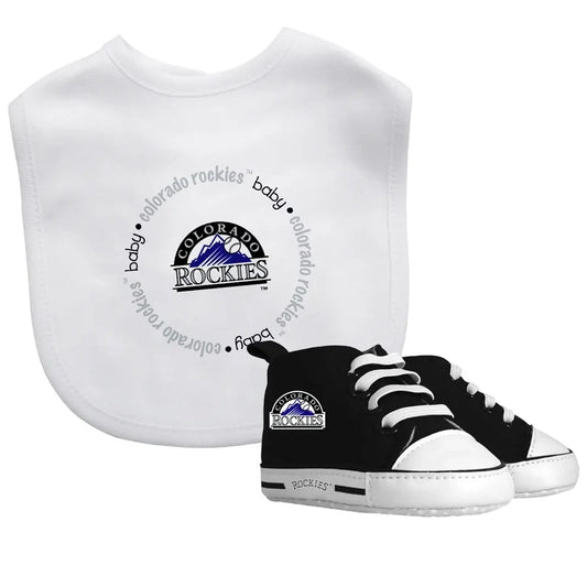 Baby Fanatics - Colorado Rockies MLB 2-Piece Gift Set includes bib and crib shoes