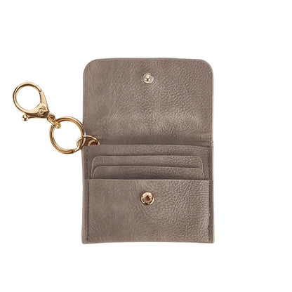 Itzy Ritzy Mini Wallet™ Card Holder & Key Chain Charm- Taupe