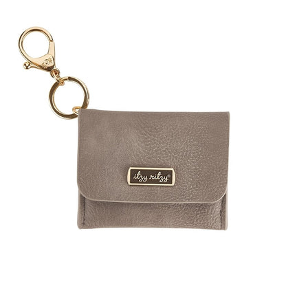 Itzy Ritzy Mini Wallet™ Card Holder & Key Chain Charm- Taupe