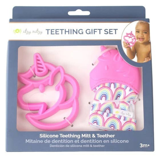 Itzy Ritzy Itzy Mitt & Chew Crew Teething Gift Set- Unicorn